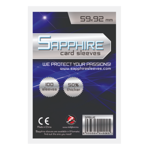 Sapphire Card Sleeves - 100 Sleeves - SPBLUE - 59 x 92 mm