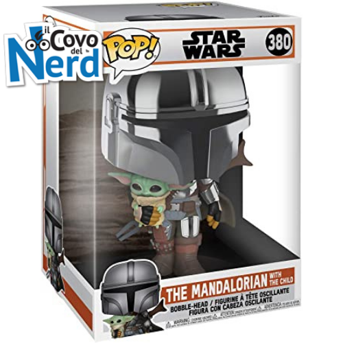 STAR WARS - POP FUNKO VINYL FIGURE JUMBO THE MANDALORIAN WITH THE CHILD 380