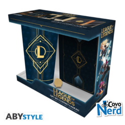 LEAGUE OF LEGENDS - Bicchiere XXL + Pin + Notebook "Hextech logo"