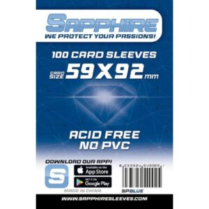 Sapphire Card Sleeves - 100 Sleeves - SPBLUE - 59 x 92 mm