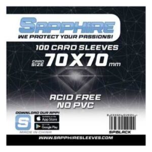 Sapphire Card Sleeves - 100 Sleeves - SPBLACK - 70 x 70 mm