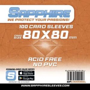 Sapphire Card Sleeves - 100 Sleeves - SPCARAMEL - 80 x 80 mm