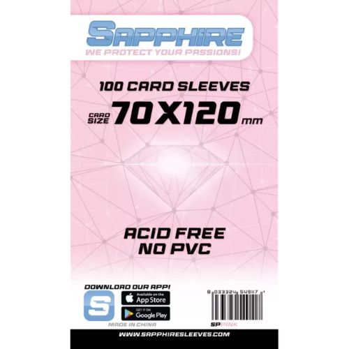 Sapphire Card Sleeves - 100 Sleeves - SPPINK - 70 x 120 mm