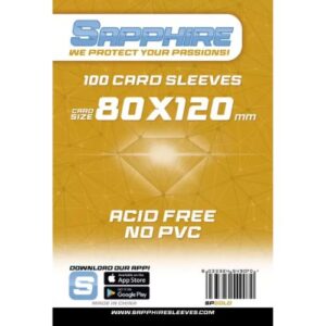 Sapphire Card Sleeves - 100 Sleeves - SPGOLD - 80 x 120 mm