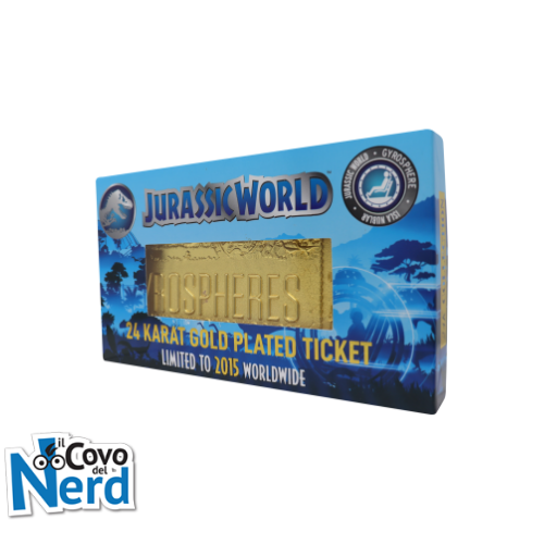 Jurassic World 24k Gold Plated Gyrosphere Collectible Ticket