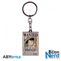 One Piece - Keychain - Wanted Luffy - ABYKEY390 - Portachiavi in ​​metallo di alta qualità - Confezione con blister facile da appendere. - Dimensioni: H. 4 cm x L. 3,5 cm