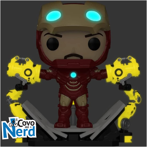 Alternative view of Funko POP! Deluxe: Iron Man 2 - Iron Man with Gantry Glow in the Dark Limited Edition
