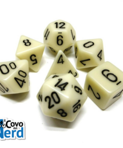 Set 7 Dadi Opaque Ivory w/Black