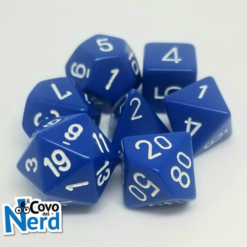 Set 7 Dadi Opaque Blue w/White