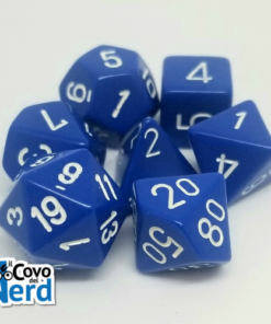 Set 7 Dadi Opaque Blue w/White