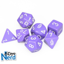 Set 7 Dadi Opaque Purple w/White