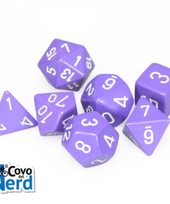 Set 7 Dadi Opaque Purple w/White