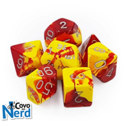 Set 7 Dadi Gemini Red-Yellow w/Silver