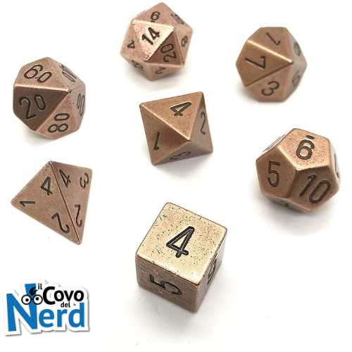Set 7 Dadi Specialty Solid Metal Copper - Chessex 27024