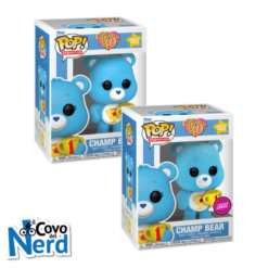 Funko POP! Animation: Care Bears 40th - Champ Bear Bundle Chase Exclusive (Flocked) 1203 1+1