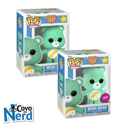 Funko POP! Animation: Care Bears 40th - Wish Bear Bundle Chase Exclusive (Flocked) 1207 1+1