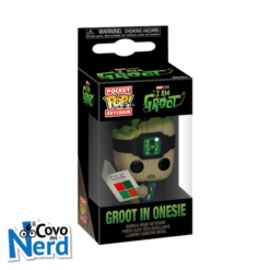 Funko POP! Keychain: I Am Groot - Groot in Onesie w/Book