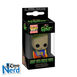 Funko POP! Keychain: I Am Groot - Groot w/Cheese Puffs