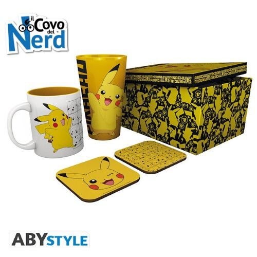 Pokémon Gift Set Glass XXL + Mug + 2 Coasters "Pikachu" GFB0077