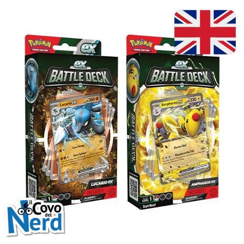 Scarlet & Violet Bundle Battle Deck Ampharos & Lucario ex (2 Mazzi) – Pokémon TCG – ENG