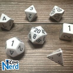Set 7 Dadi Opaque White w/Black - Chessex 25401
