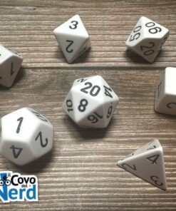 Set 7 Dadi Opaque White w/Black - Chessex 25401