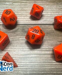 Set 7 Dadi Opaque Orange w/Black - Chessex 25403