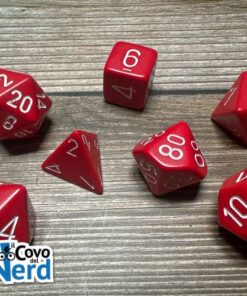 Set 7 Dadi Opaque Red w/White - Chessex 25404