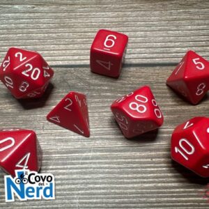 Set 7 Dadi Opaque Red w/White - Chessex 25404