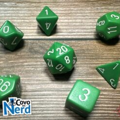 Set 7 Dadi Opaque Green w/White - Chessex 25405