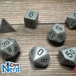 Set 7 Dadi Opaque Dark Grey w/Black - Chessex 25410
