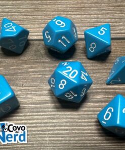 Set 7 Dadi Opaque Light Blue w/White - Chessex 25416