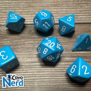 Set 7 Dadi Opaque Light Blue w/White - Chessex 25416