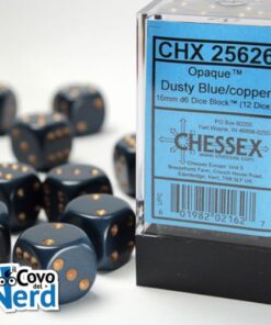 Set 12 D6 Opaque Dusty Blue w/Copper 16mm - Chessex 25626