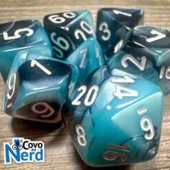 Set 7 Dadi Gemini Black-Shell w/White - Chessex 26446