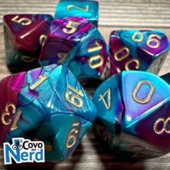 Set 7 Dadi Gemini Purple-Teal w/Gold - Chessex 26449