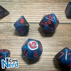 Set 7 Dadi Gemini Black-Starlight w/Red - Chessex 26458