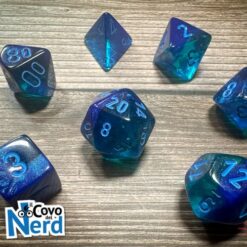 Set 7 Dadi Gemini Blue-Blue w/Light Blue Luminary - Chessex 26463