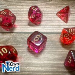 Set 7 Dadi Gemini Translucent Red-Violet w/Gold - Chessex 26467