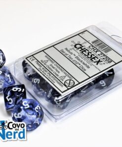 Set 10 D10 Nebula Black w/White - Chessex 27208
