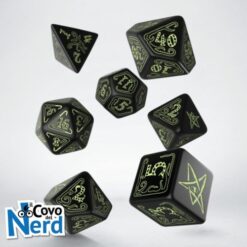 Black & Glow in the Dark Dice Set - Call of Cthulhu - Q-Workshop