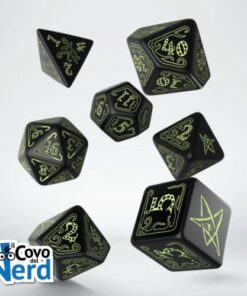 Black & Glow in the Dark Dice Set - Call of Cthulhu - Q-Workshop