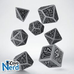 Dwarven Gray & Black Dice Set - Q-Workshop