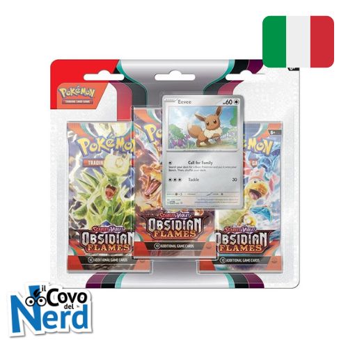 Ossidiana Infuocata Eevee 3-Pack Booster - Pokémon TCG - ITA