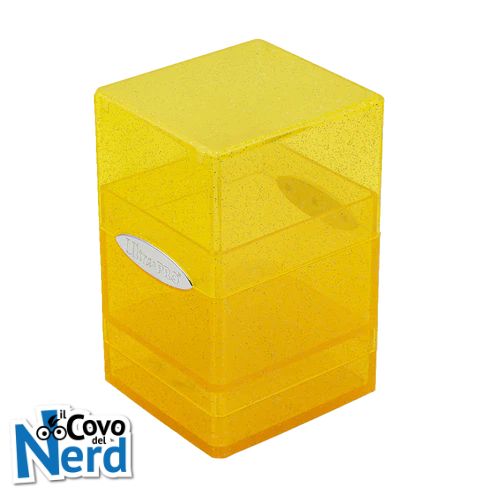 Yellow Glitter Satin Tower Deck Box - Ultra Pro