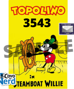 Topolino 3543 Con Francobollo in Metallo di Steamboat Willie