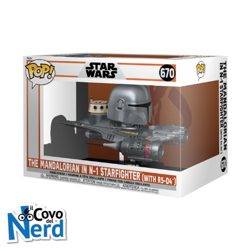 Funko POP! Ride Superdeluxe: Star Wars The Mandalorian S9 – The Mandalorian in N-1 Starfighter (w/R5-D4) 670