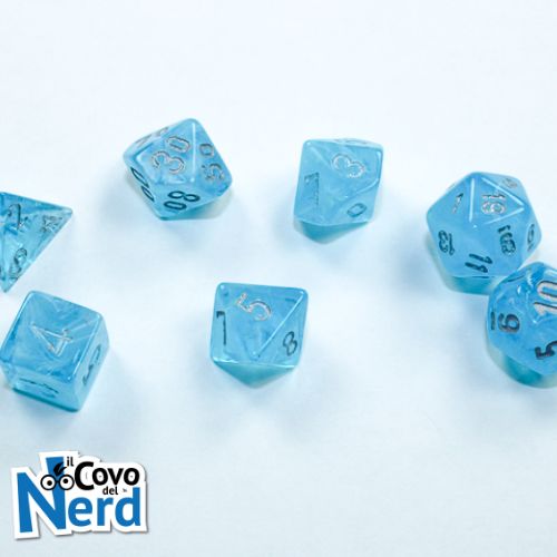 Set 7 Mini Dadi Luminary Sky/silver - Chessex 20566