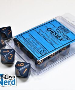 Set 10 D10 Opaque Dusty Blue/copper - Chessex 25226