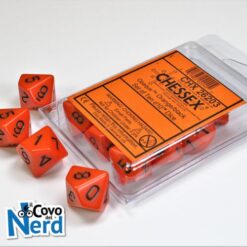 Set 10 D10 Opaque Orange/black - Chessex 26203